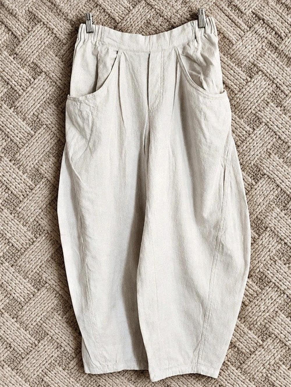 FRee People Wide Leg Linen Pants in Ivory Size Small
